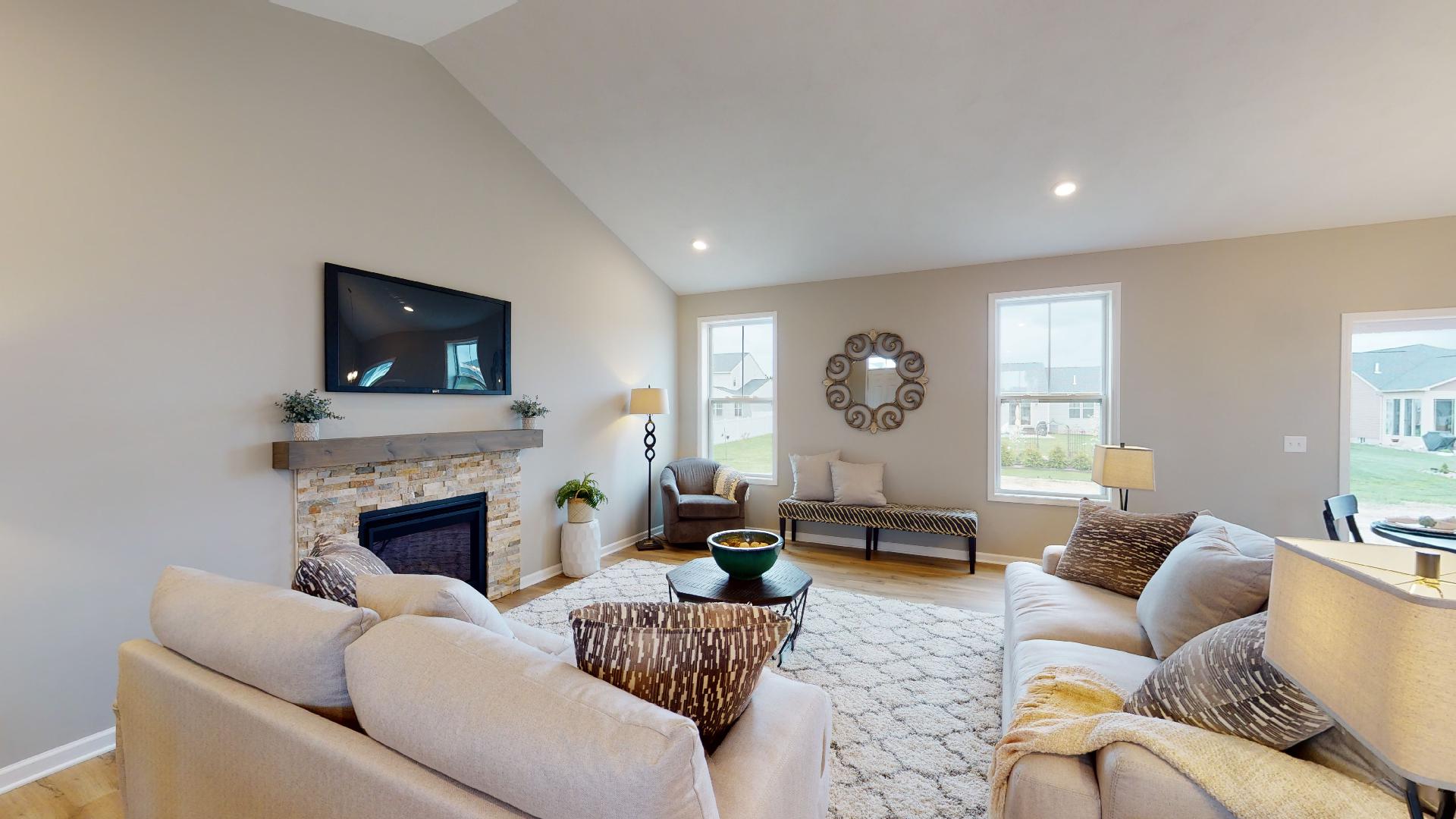 living room with fireplace