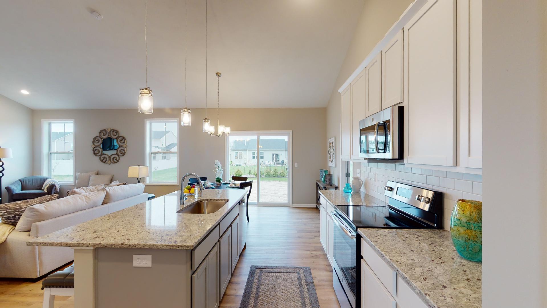 kitchen with dinette in background
