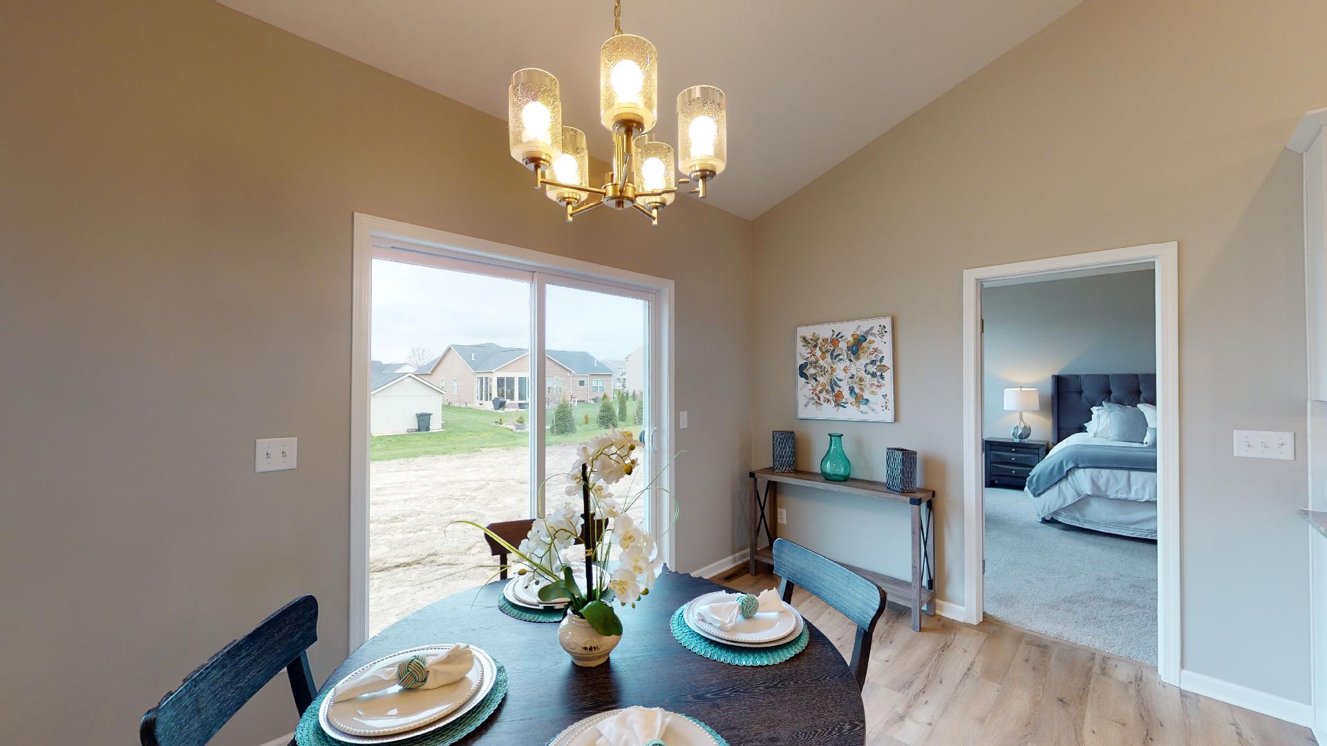 dinette with door to backyard