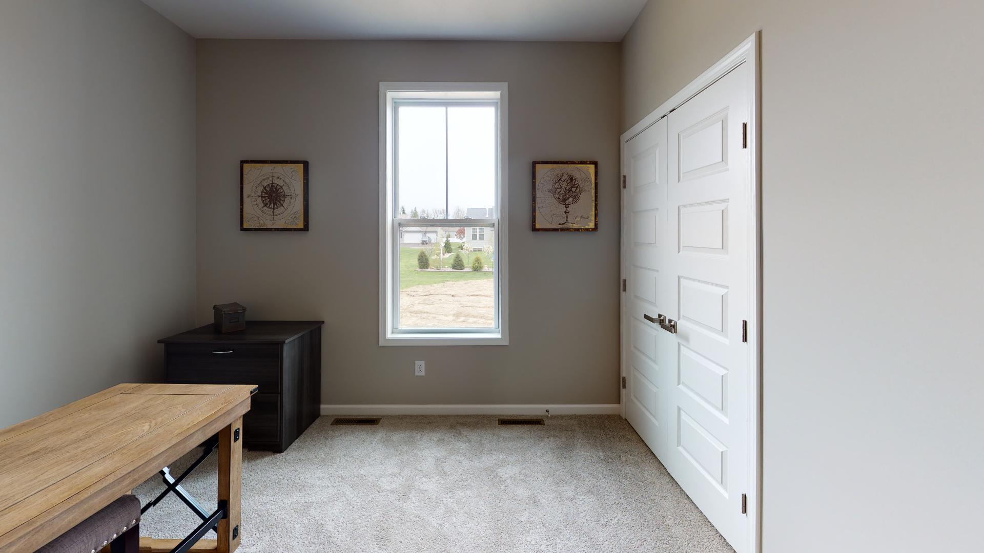 flex room or bedroom with French door closet