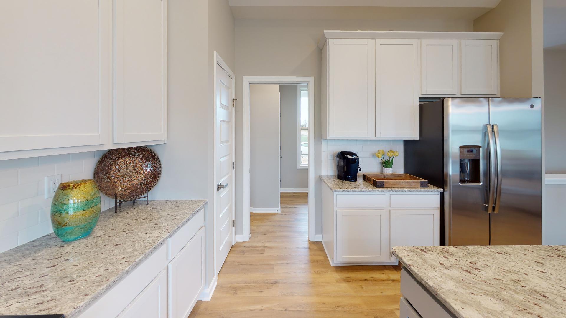 kitchen cabinets and fridge