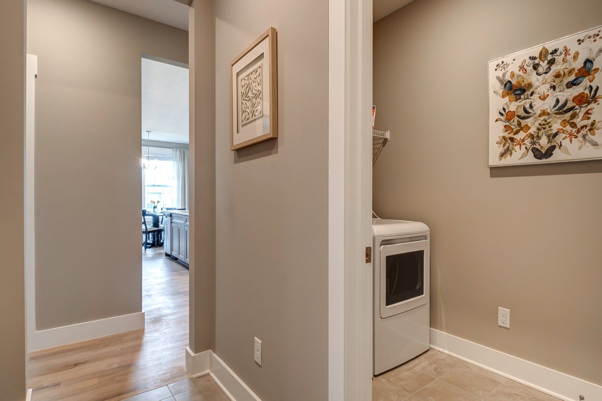 hallway and laundry room