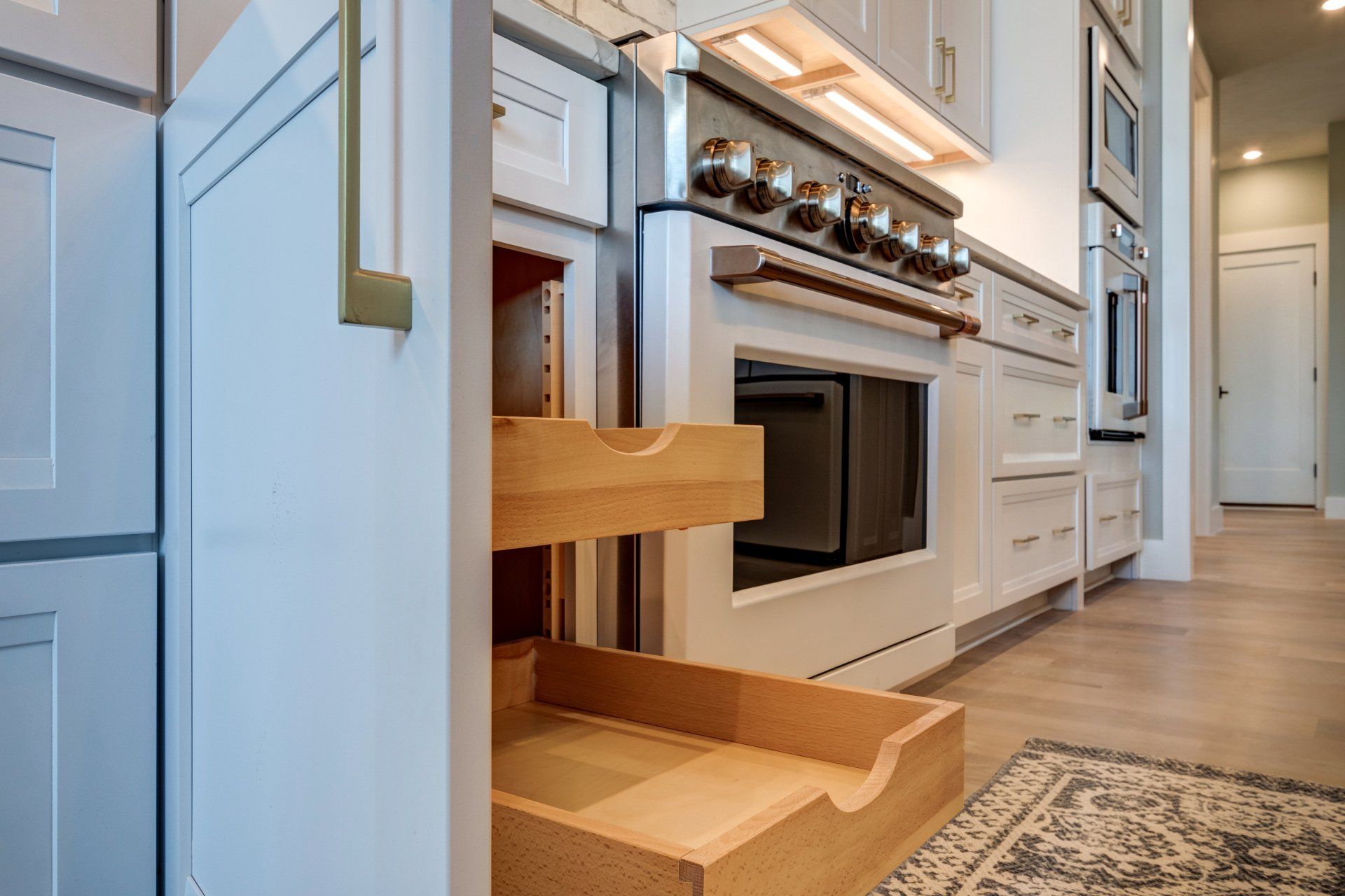 cabinet with pull out drawers