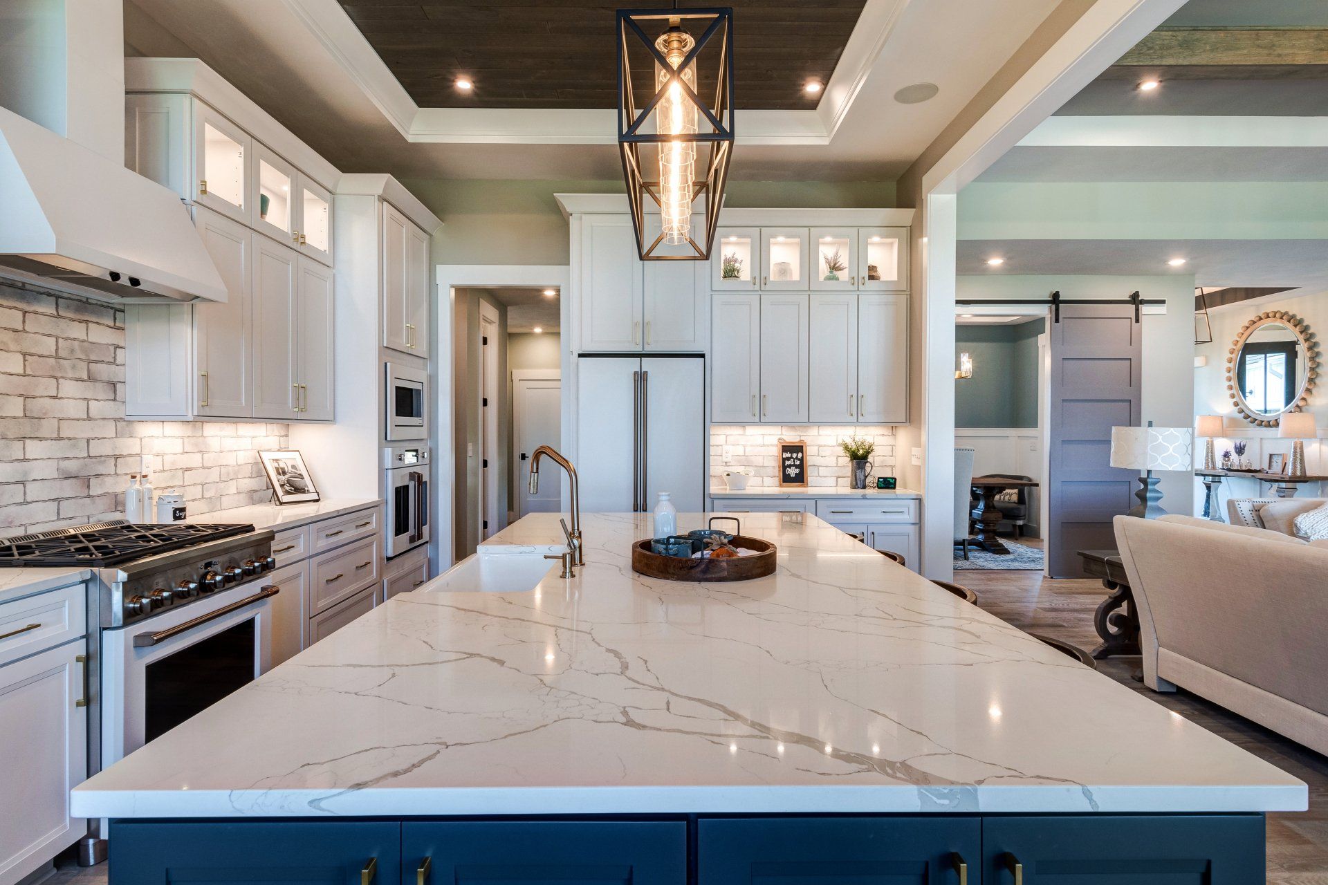 kitchen and marble island