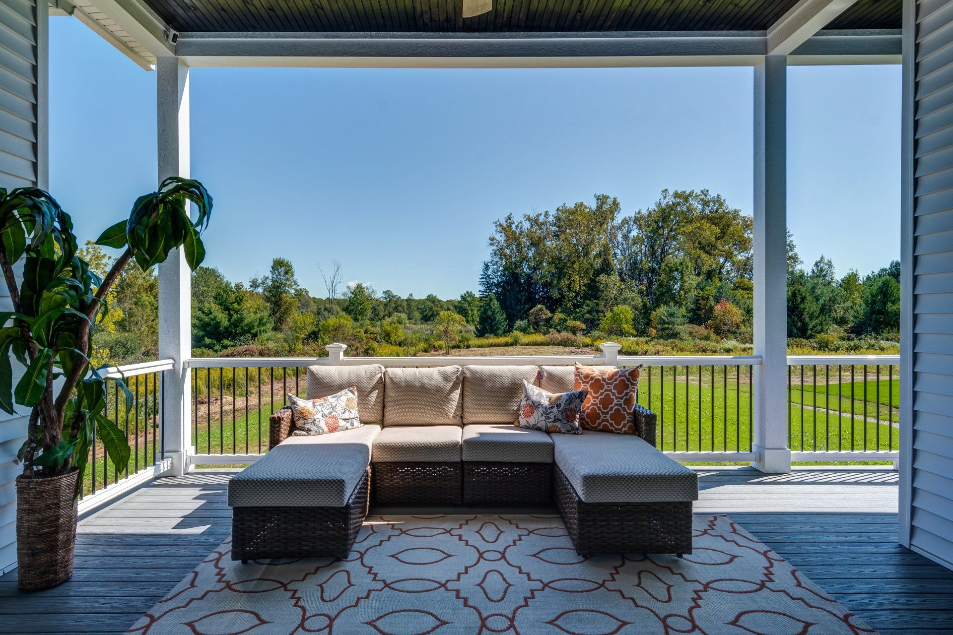 sectional on covered patio