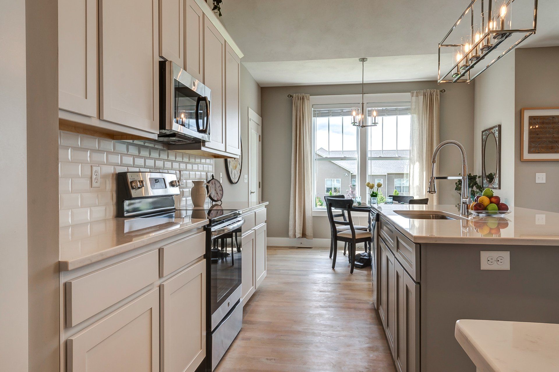 kitchen with dinette in background