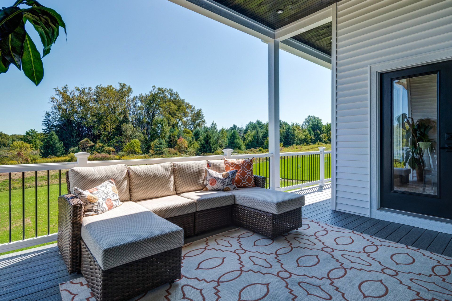 sectional on covered patio