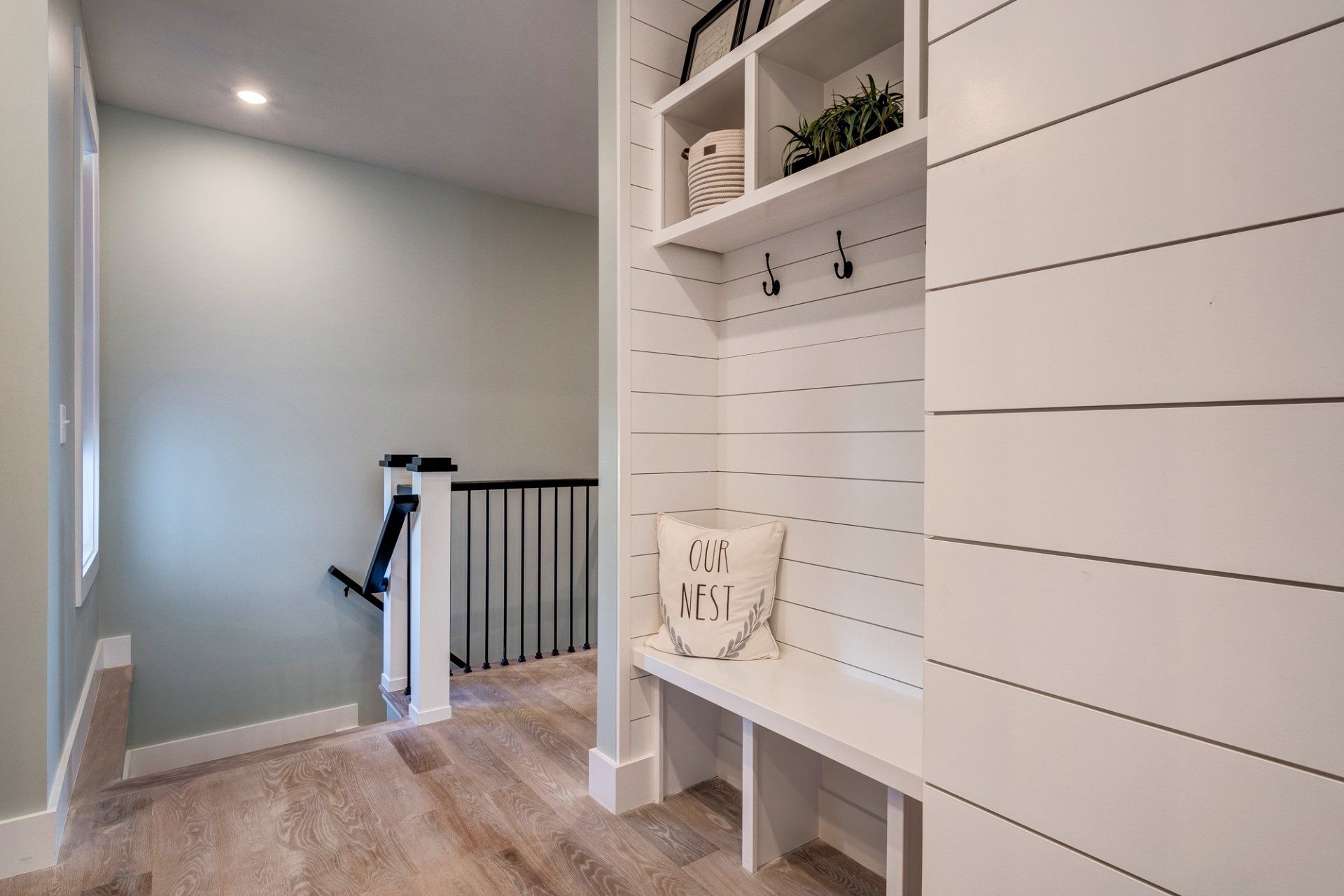 hallway mudroom stoage