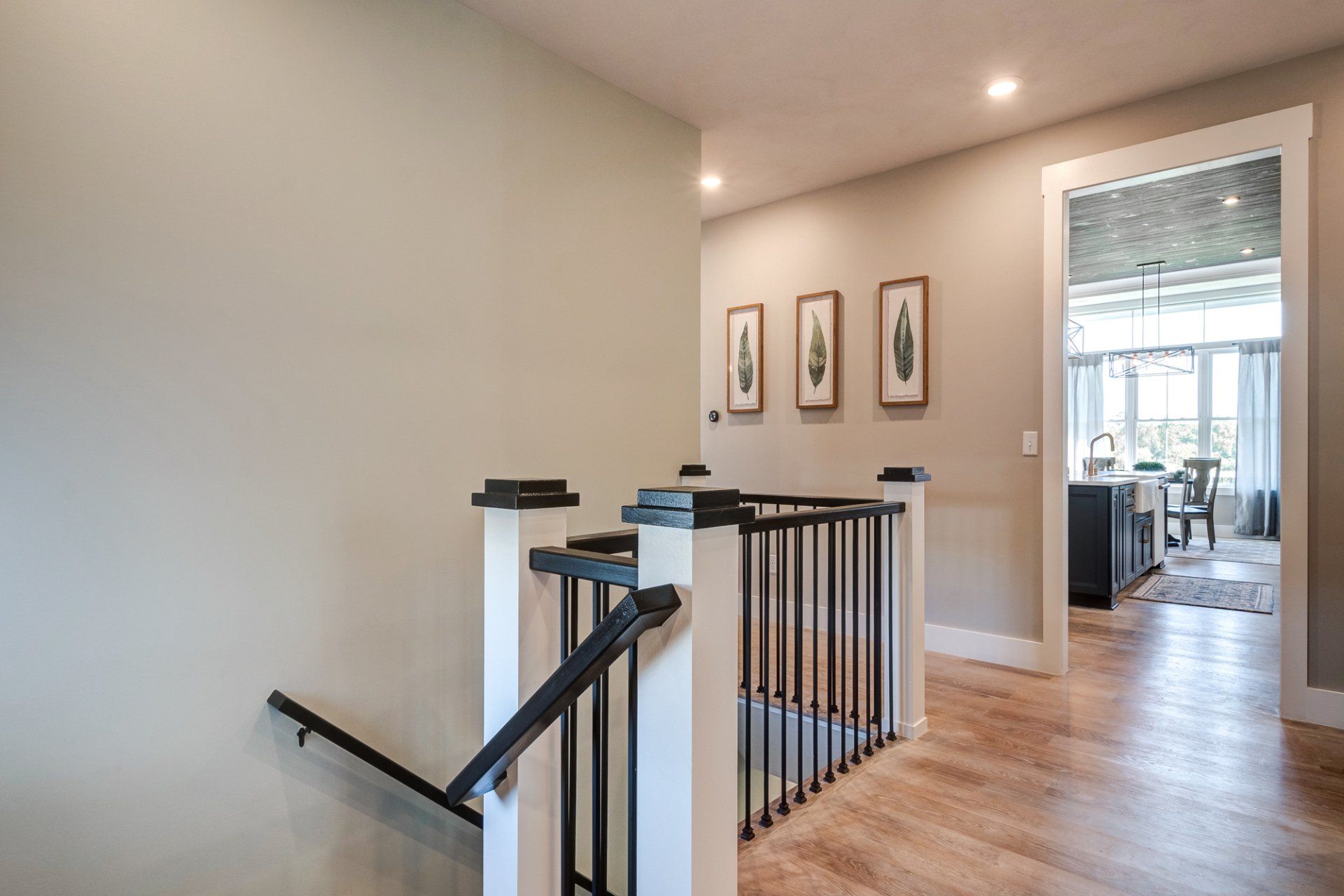 upstairs railing and hallway