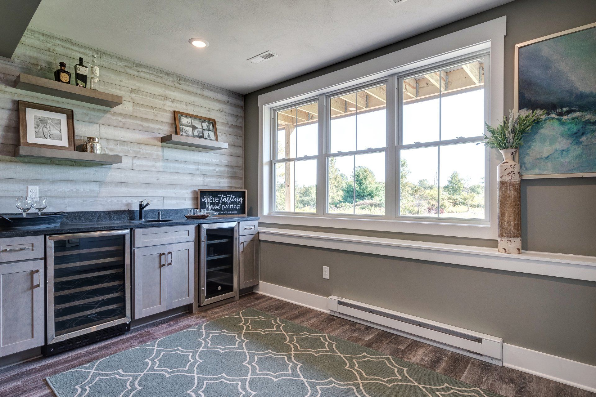 wet bar with two fridges