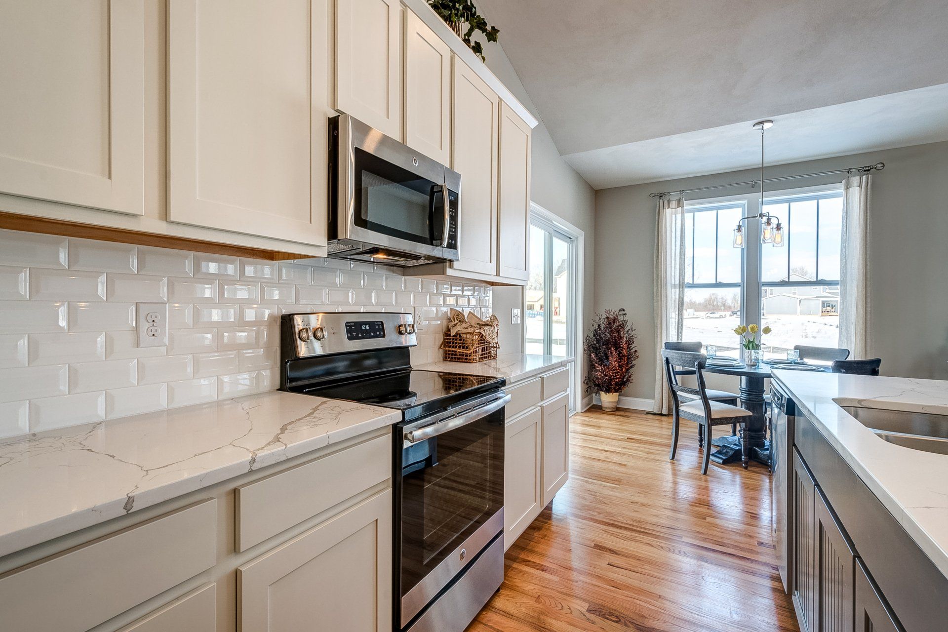 kitchen with dinette in background