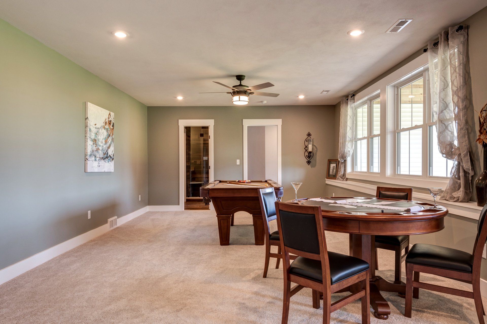 flex room with pool table and poker table