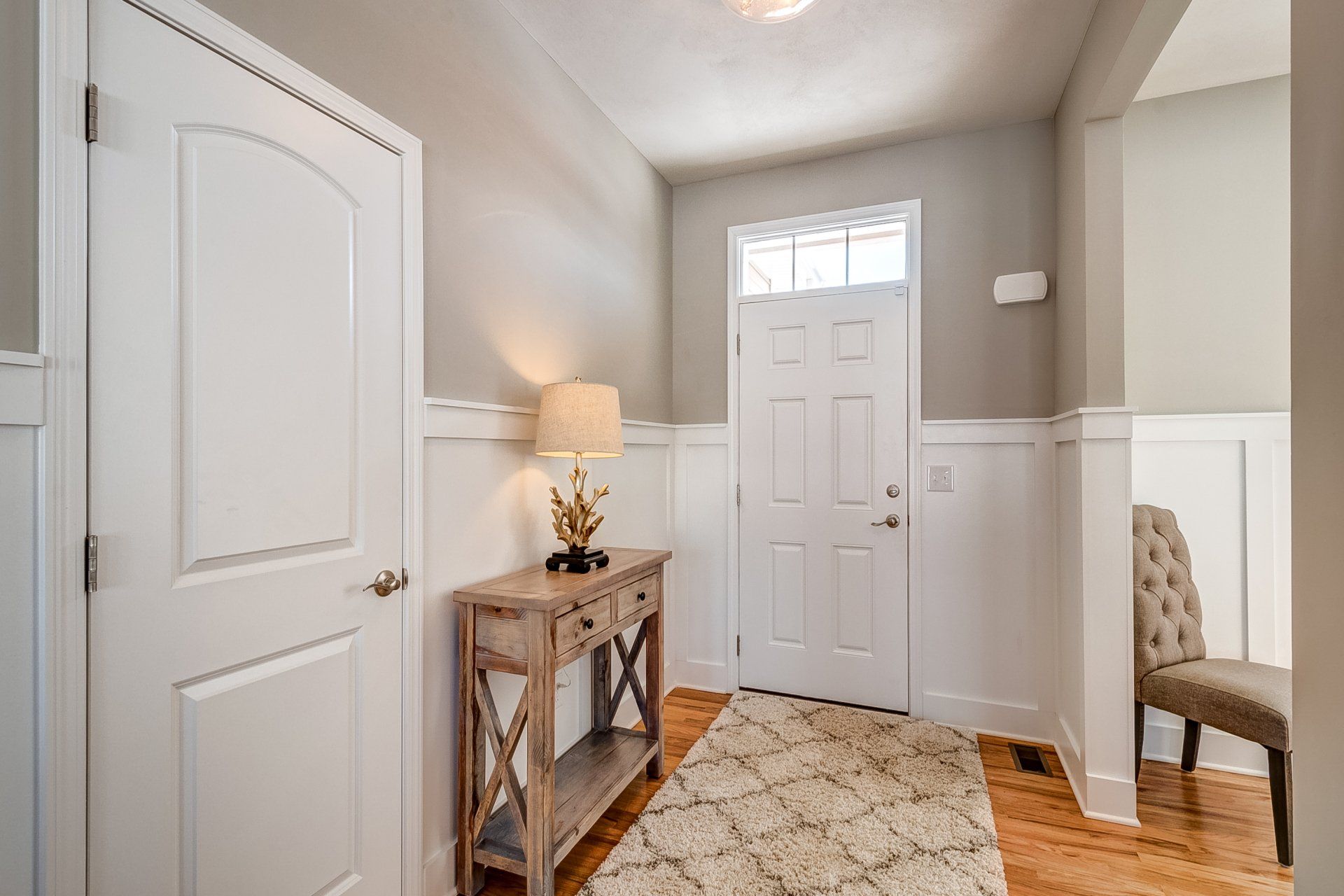 front entryway with console table