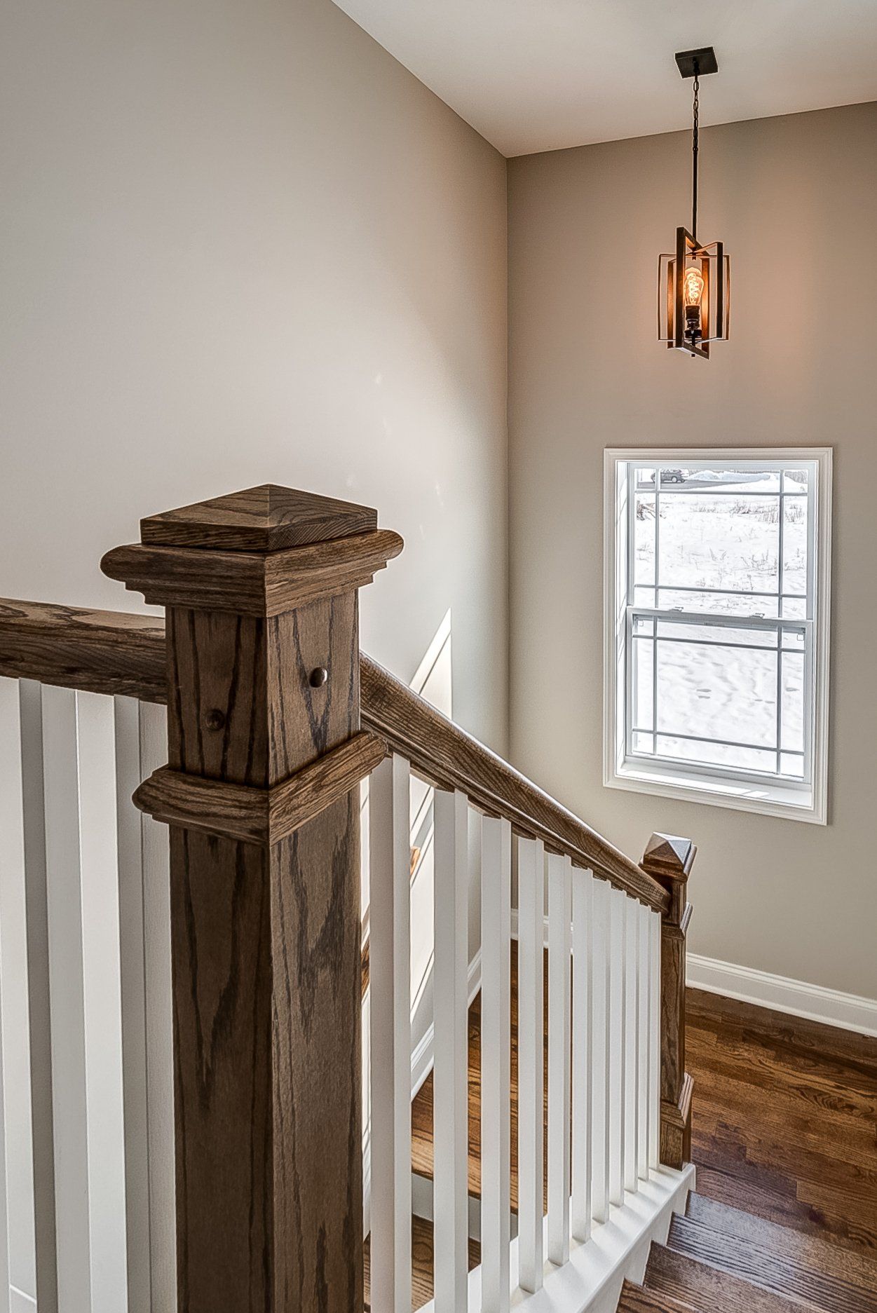 staircase and pendant light