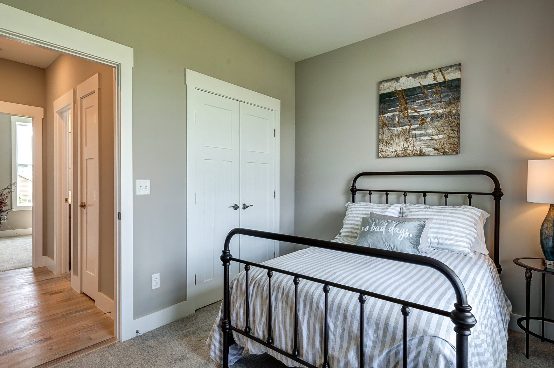 bedroom with double door closet