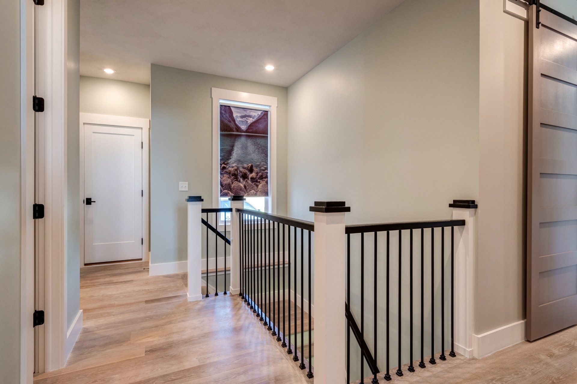 upstairs railing and hallway
