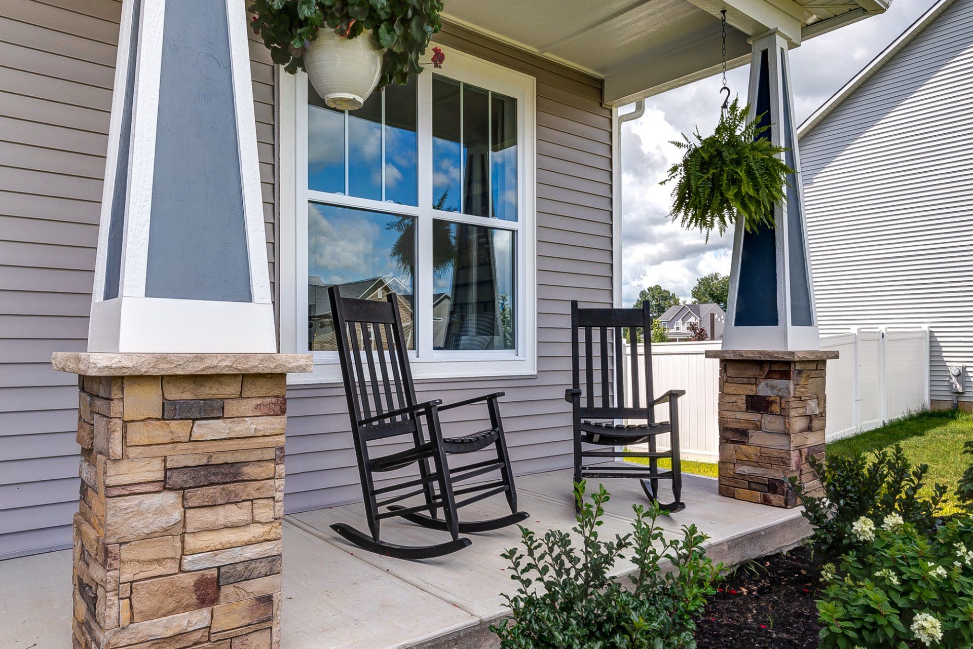front porch with chairs