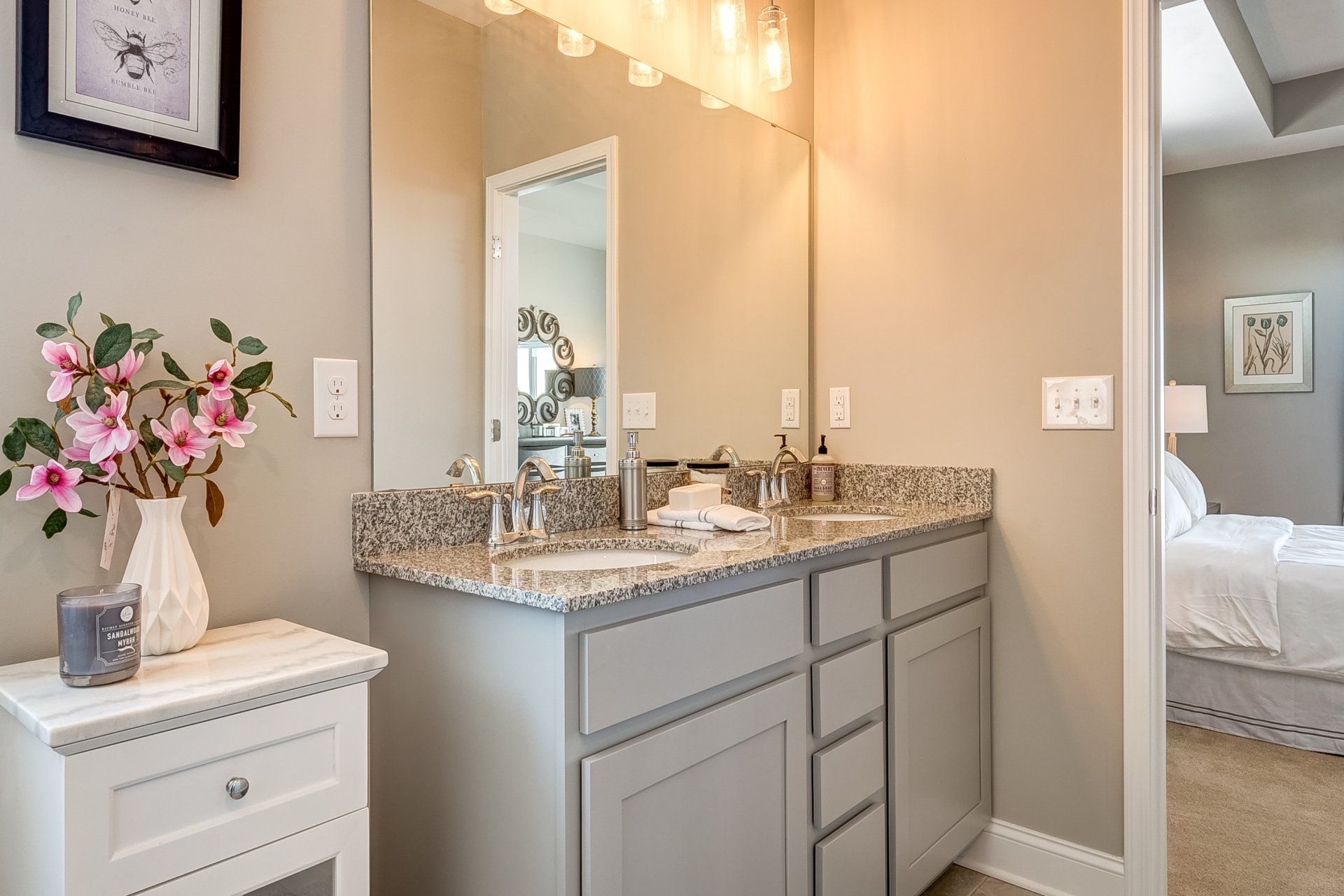 bathroom with double vanity