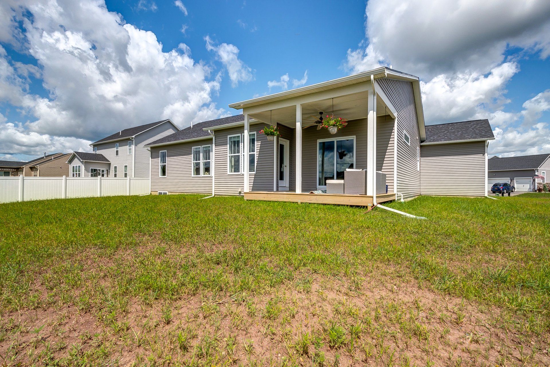 backyard and covered deck