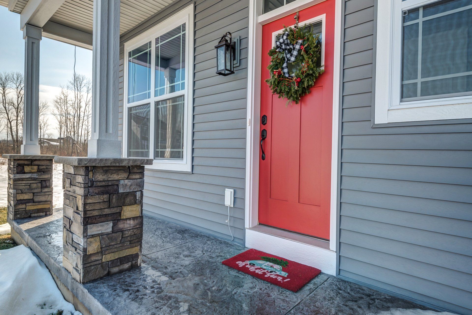 Front door and porch