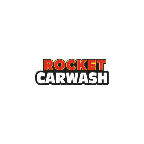 It appears that the image you uploaded is the same as the previous "Rocket Carwash" logo, featuring bold, red and yellow lettering for "ROCKET" and white, bold lettering for "CARWASH."