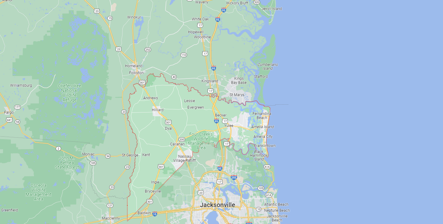 Nassau County, FL map