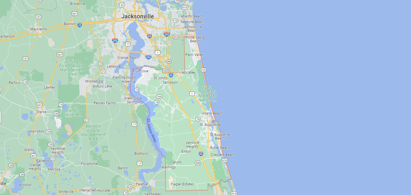 St. Johns County, FL map