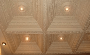 square plastering on ceiling