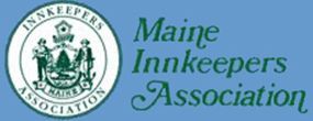 Maine innkeepers association logo on a blue background