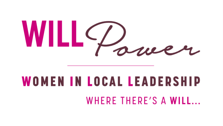 The logo for will power women in local leadership where there 's a will.