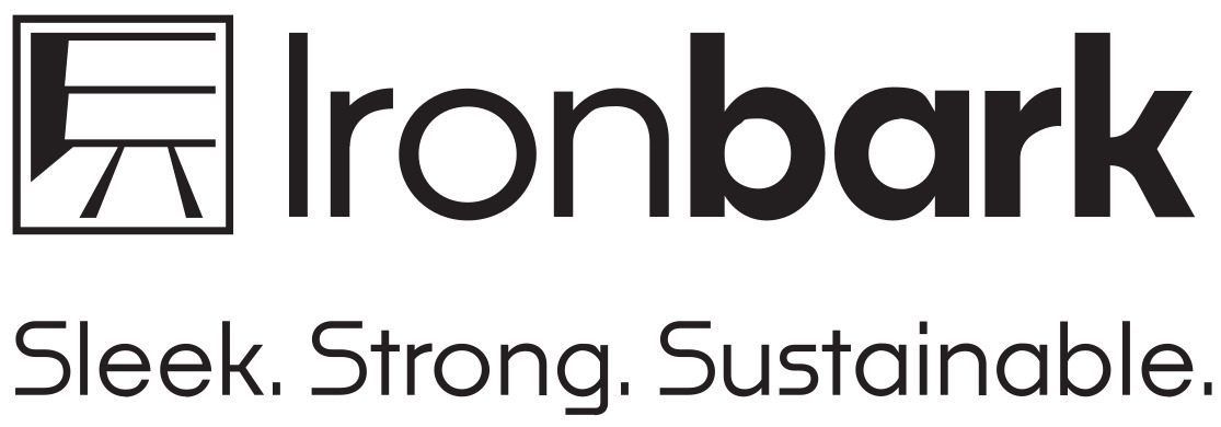 Ironbark brand logo with a minimalist graphic icon, the company name, and the tagline: