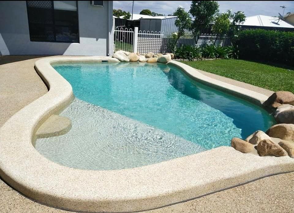 Curved Residential Pool — Gulliver, QLD — Concrete Pool Repairs