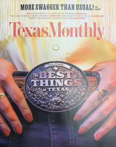 A texas monthly magazine with a cow on the cover