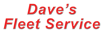 Dave's Fleet Service logo in read metallic lettering