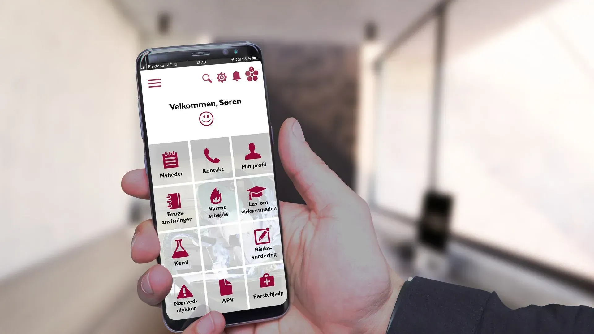 Smartphone med app brugerflade