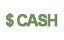 Green “CASH” text with a dollar sign icon on a light background