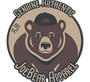 A genuine authentic joe bear apparel logo with a bear wearing a baseball cap.