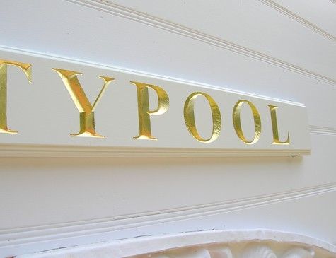 Gold letters spelling