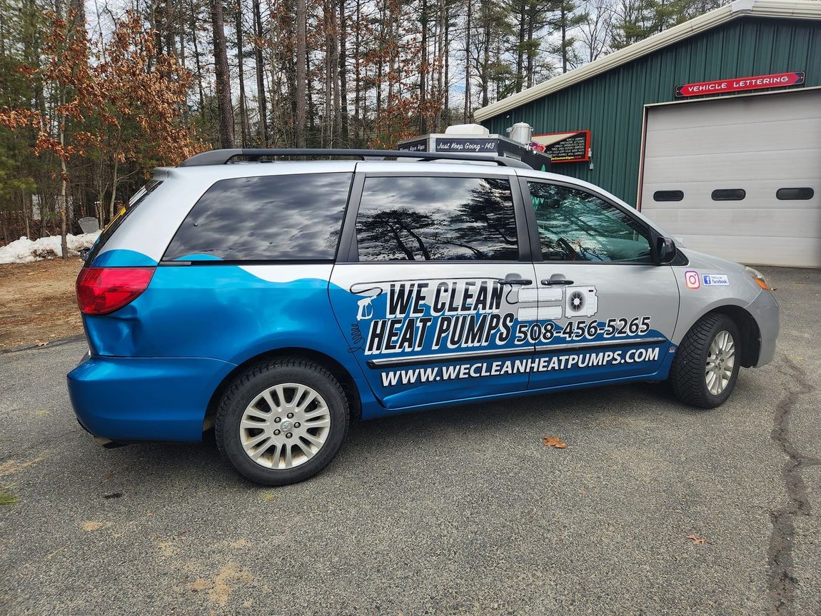 Blue and silver van with