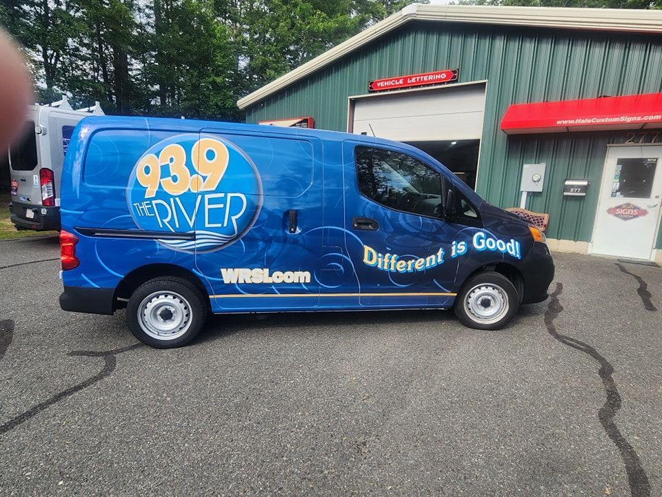 Blue van with 