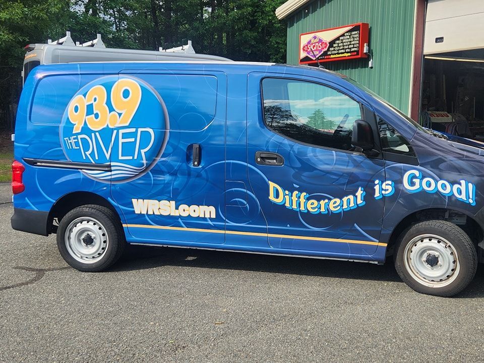 Blue van with 