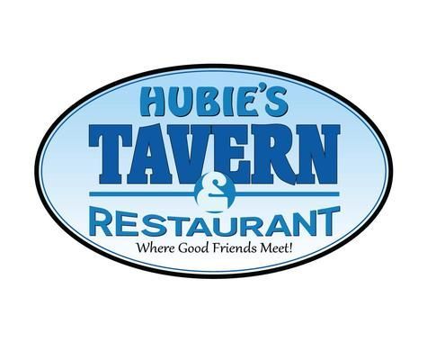 Hubie's Tavern & Restaurant logo: Blue oval with text, 