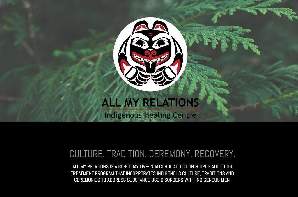 A logo for all my relations with a picture of a tree in the background