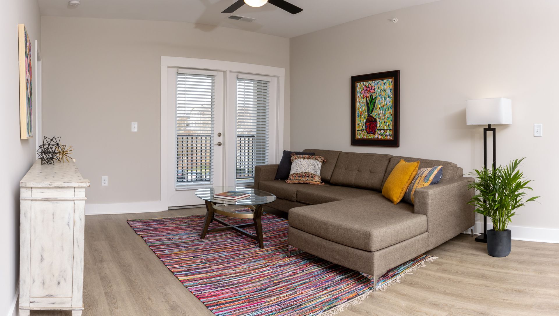 Interior photo of a modern bright bedroom