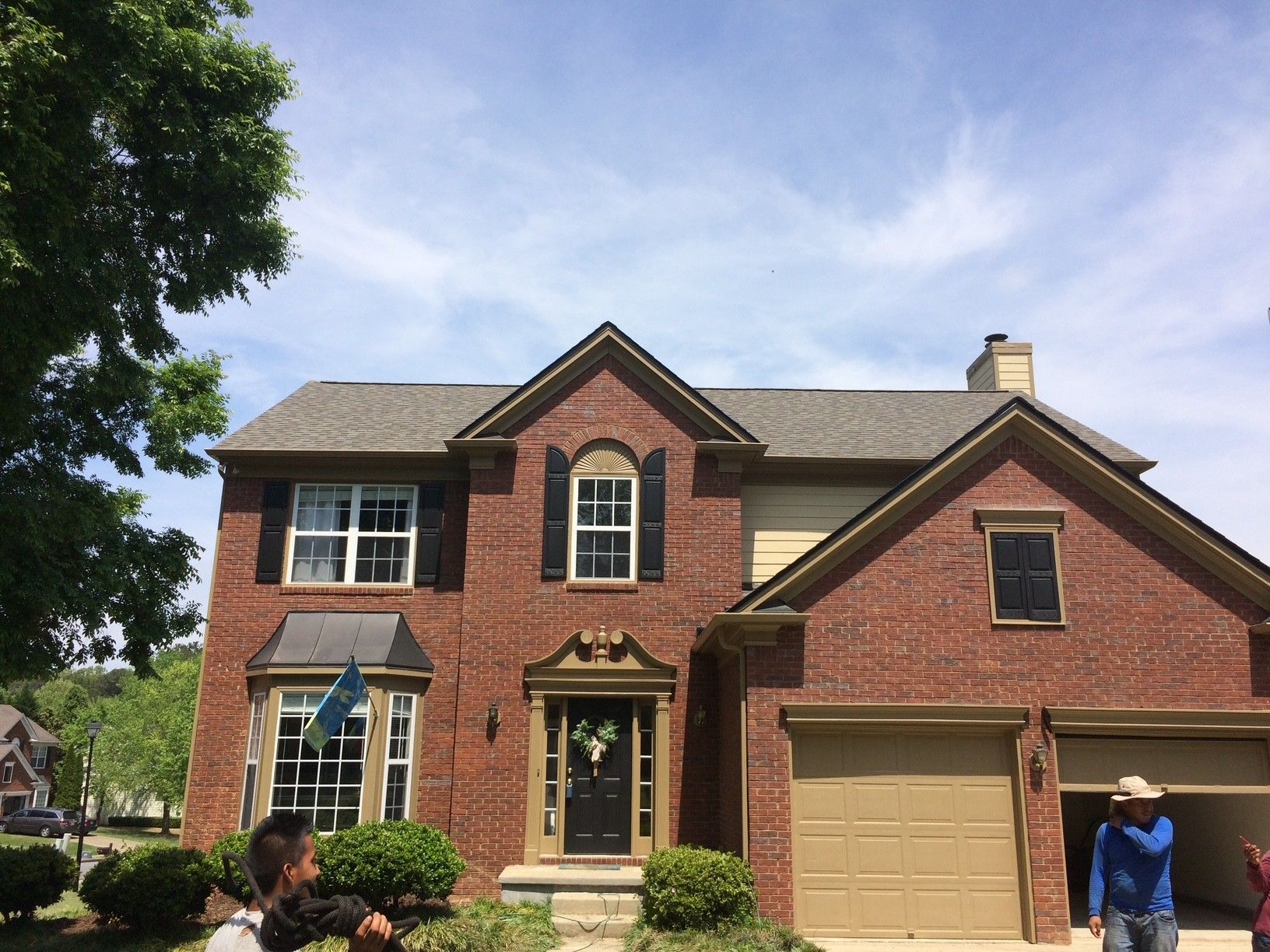 Completed roof on an existing house