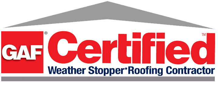 The logo for gaf certified weather stopper roofing contractor