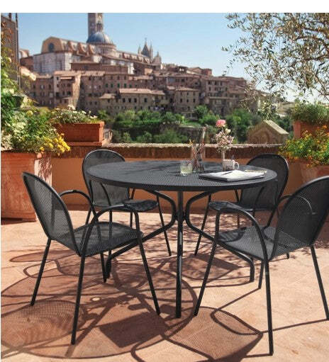 Tavolo circolare in acciaio