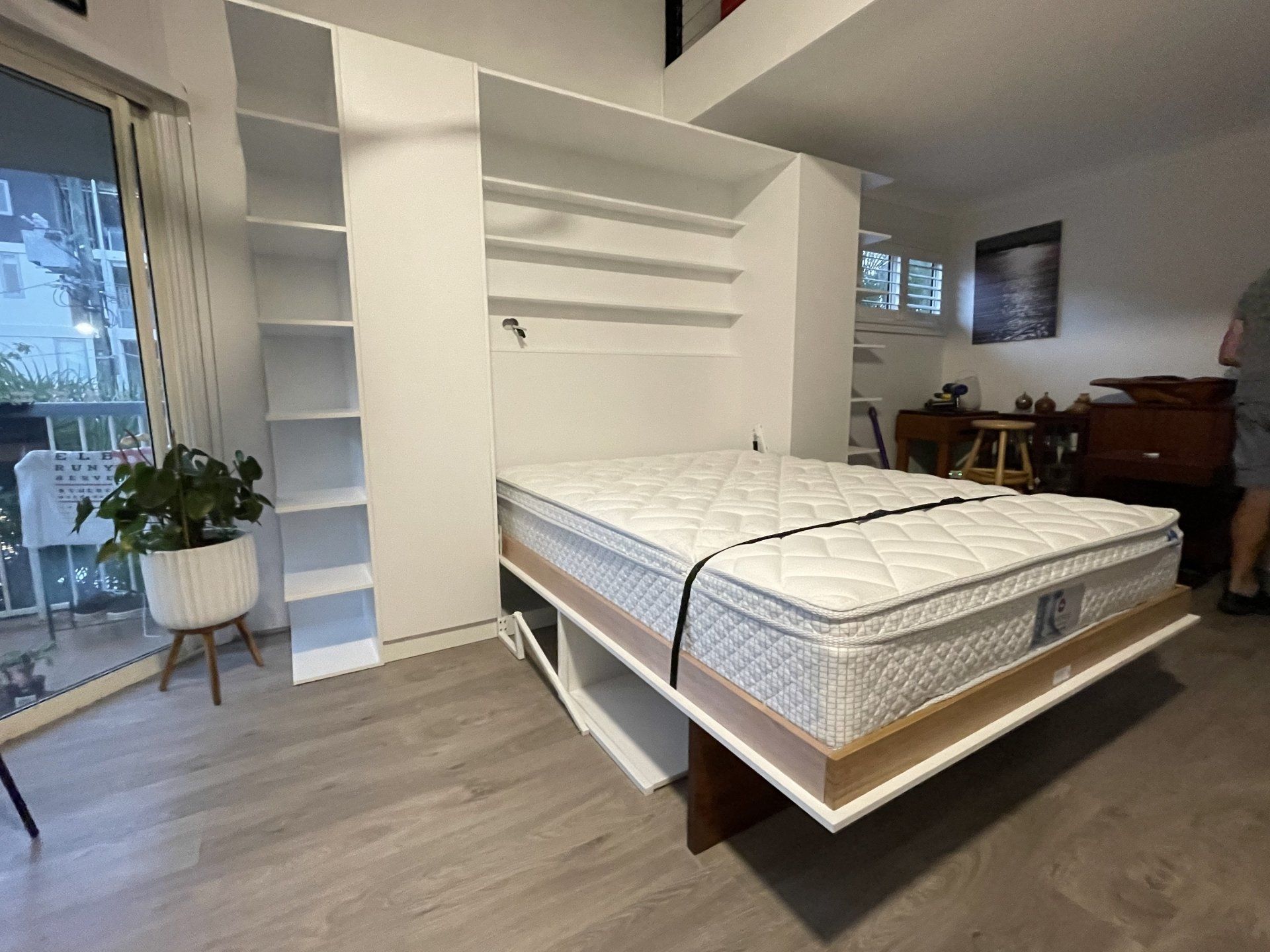 BED SPACE DESIGN custom wall bed, desk, solid timber shelf, storage BED SPACE DESIGN