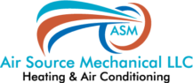 The logo for air source mechanical llc heating and air conditioning