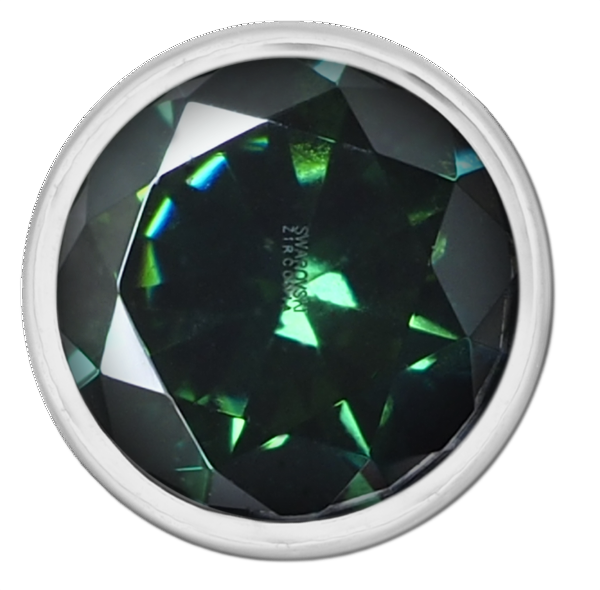 Swarovski Round Bezel - Green Emerald